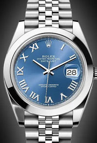 Rolex Datejust 41mm Azzurro Blue Dial Smooth Bezel 126300