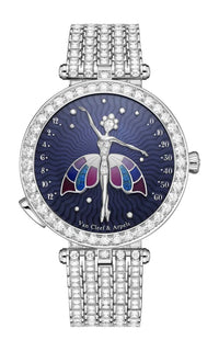 Lady Arpels Ballerine Enchantée watch 18K white gold, Diamond, Sapphire, Enamel VCARPBIE00
