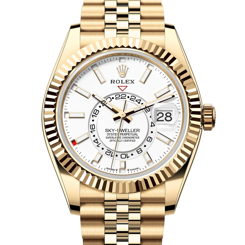 Rolex Sky Dweller White Dial Yellow Gold Jubilee 336938