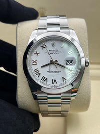 Rolex Datejust 41mm White Roman Numeral Dial Smooth Bezel 126300