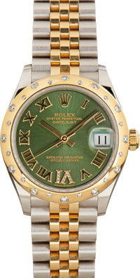 Mid-Size Rolex Datejust 178343 Olive Green Dial