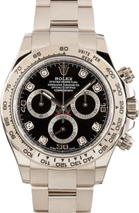 Rolex Daytona 40mm 116509 White Gold Black Diamond Dial