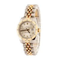 Rolex Datejust 18k Yellow Gold/Steel & Diamond Silver Dial 31mm Watch G 178313
